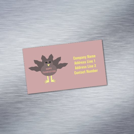 Thanksgiving geplukt Turkije Custom Visitekaartjes Magnetisch Visitekaartje (Voorbeeld)