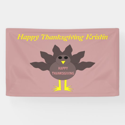 Thanksgiving Geplukte Kalkoen Persoonlijke Banner (Horizontaal)