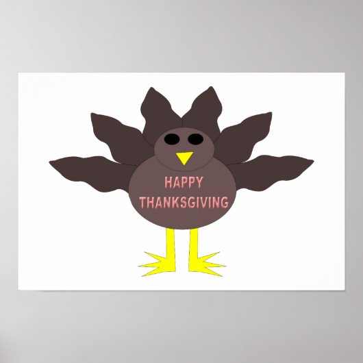 Thanksgiving Geplukte Kalkoen Poster (Voorkant)