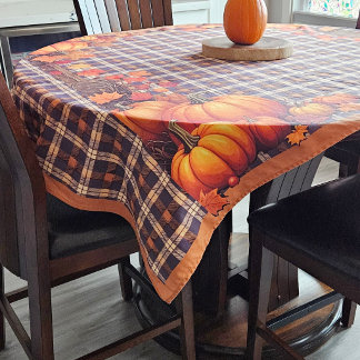 Thanksgiving geruit met pompoenrand - Klein Tafelkleed