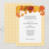 Thanksgiving geruite picknickfeest uitnodiging (Voorkant / Achterkant)