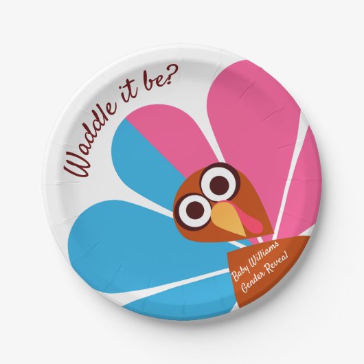 Thanksgiving Geslacht onthullen Papieren Bordje (Voorkant)