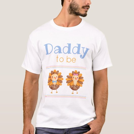 Thanksgiving Geslacht onthullen Turkije papa T-shirt (Voorkant)