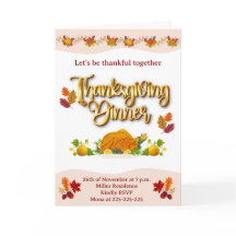 Thanksgiving gevouwen vakantiekaart