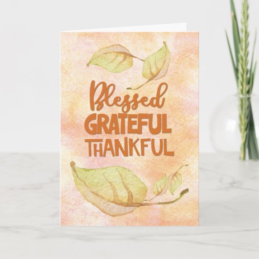 Thanksgiving Gezegd Grateful Thankful Religful Kaart (Voorkant)