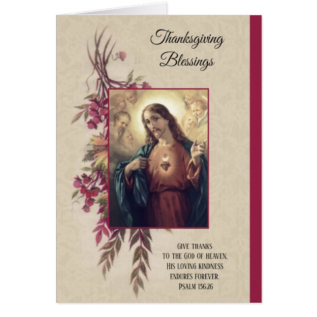 Thanksgiving Gezegd hart van Jezus Bloemen (Voorkant)