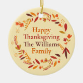 Thanksgiving - Gezinsmonogram Aangepaste herfst Wr Keramisch Ornament (Voorkant)