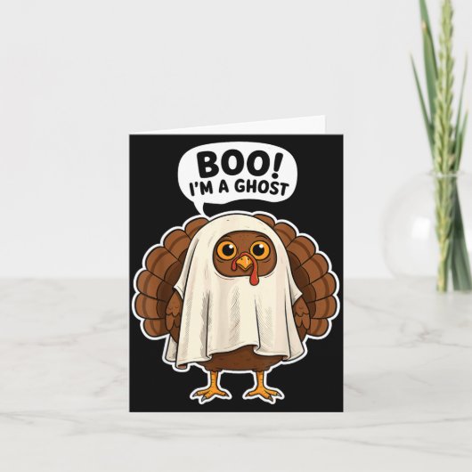 Thanksgiving Ghost Turkey Disguise Funny Halloween Kaart (Voorkant)