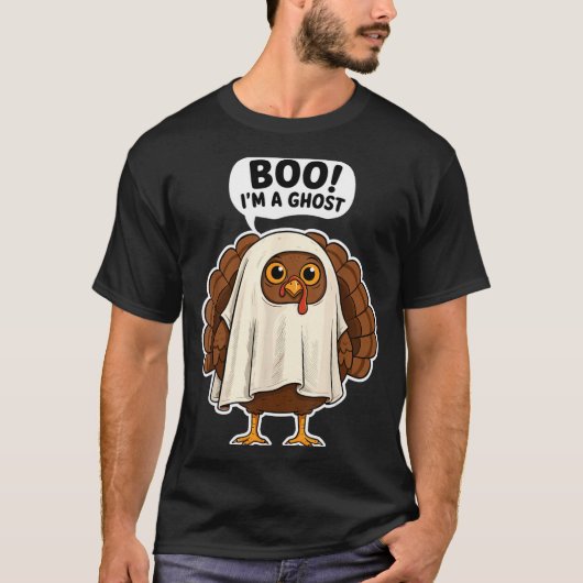 Thanksgiving Ghost Turkey Disguise Funny Halloween T-shirt (Voorkant)