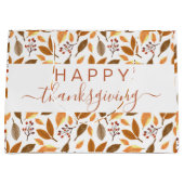 Thanksgiving Gift Bag – Grateful with Fall Leaves  Groot Cadeauzakje (Voorkant)