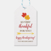 Thanksgiving Gift Label - Hartelijk dank voor uw v Cadeaulabel (Voorkant)