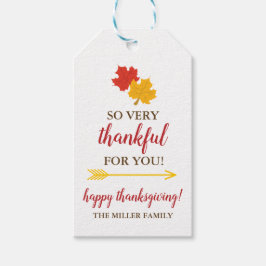 Thanksgiving Gift Label - Hartelijk dank voor uw v Cadeaulabel