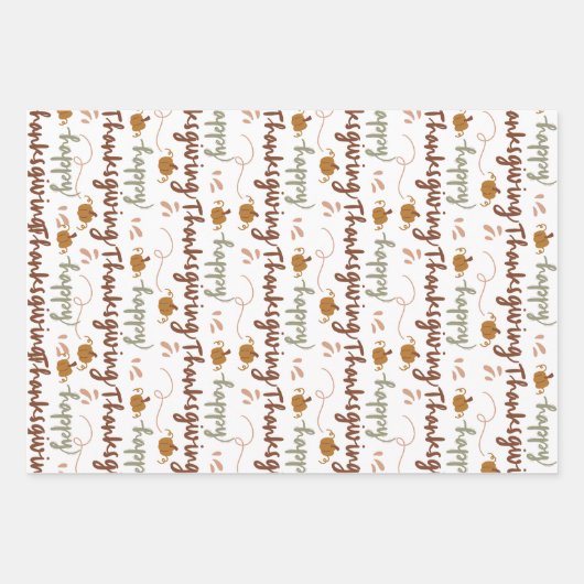 Thanksgiving Gift Wrap – Celebrate in Style Inpakpapier Vel (Voorkant 3)