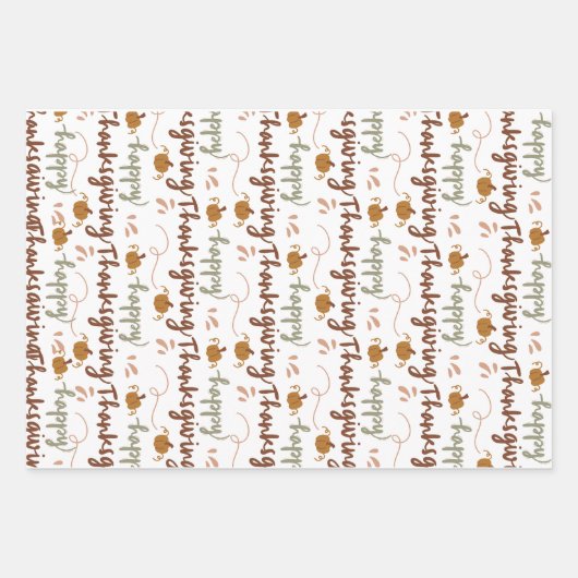 Thanksgiving Gift Wrap – Celebrate in Style Inpakpapier Vel (Voorkant)