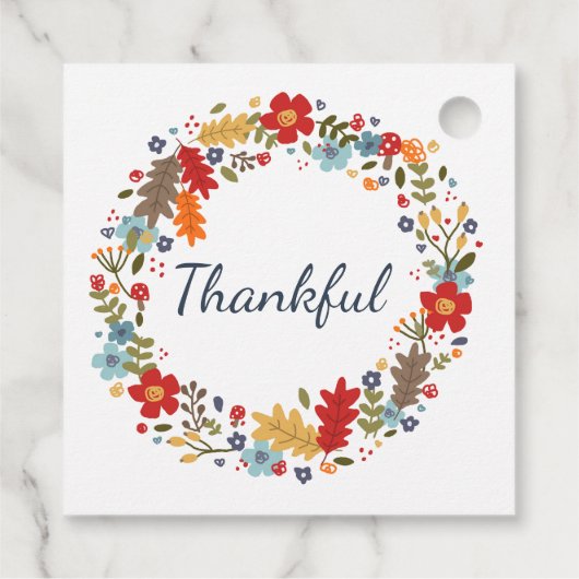 Thanksgiving Gift Wrapping Herfst krans Dankbaar Bedankjes Labels (Achterkant)