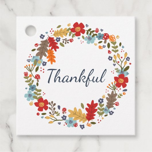 Thanksgiving Gift Wrapping Herfst krans Dankbaar Bedankjes Labels (Voorkant)