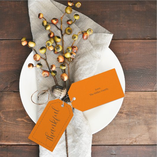 Thanksgiving Gifts Aangepaste Naam Minimalist Cadeaulabel