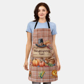 Thanksgiving Gingham All-Over Print Schort (Gedragen)