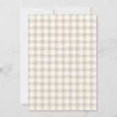 Thanksgiving Gingham Tan Neutral Aesthetic Kaart (Achterkant)