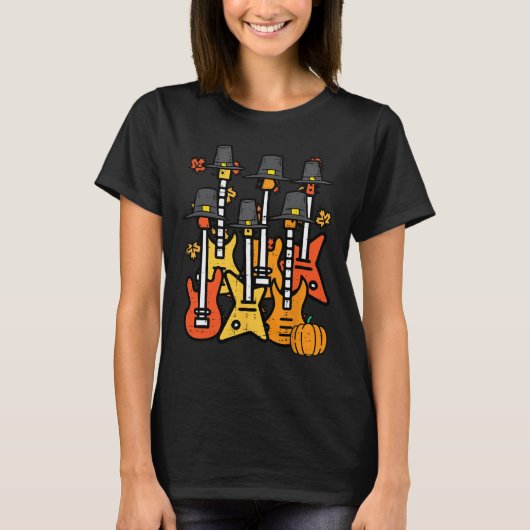 Thanksgiving Gitaren Herfst Rock Muziek Riocker Ma T-shirt (Voorkant)