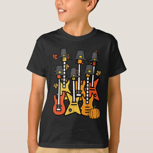 Thanksgiving Gitaren Herfst Rock Muziek Riocker Ma T-shirt (Voorkant)