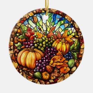 Thanksgiving Glas in lood Ornament