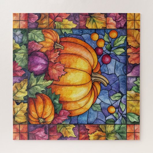 Thanksgiving Glas in lood puzzel Legpuzzel (Horizontaal)