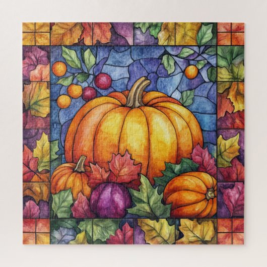 Thanksgiving Glas in lood puzzel Legpuzzel (Verticaal)