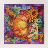 Thanksgiving Glas in lood Sierkussen Legpuzzel (Horizontaal)