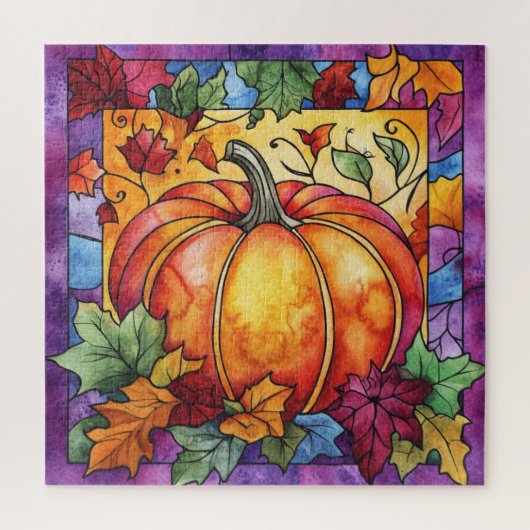 Thanksgiving Glas in lood Sierkussen Legpuzzel (Verticaal)