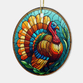 Thanksgiving Glas in lood Turkije Keramisch Ornament (Links)