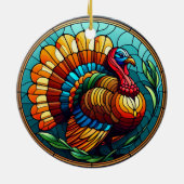 Thanksgiving Glas in lood Turkije Keramisch Ornament (Achterkant)