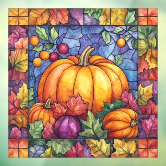 Thanksgiving Glas in lood Window Cling Raamsticker (Vel 3)