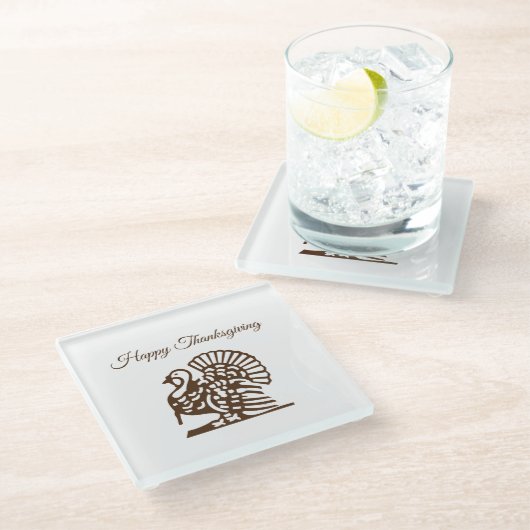 Thanksgiving Glazen Onderzetter (Schuin)