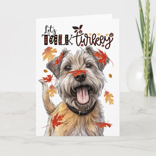 Thanksgiving Glen van Imaal Terrier Dog Talk Turki Feestdagen Kaart (Voorkant)