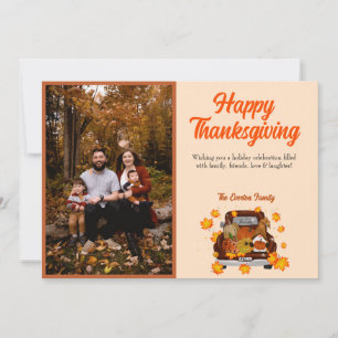 Thanksgiving Gnome Afbeelding Flat Holiday Card Feestdagenkaart