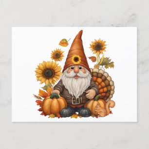 Thanksgiving Gnome Feestdagenkaart