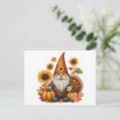 Thanksgiving Gnome Feestdagenkaart (Staand voorkant)
