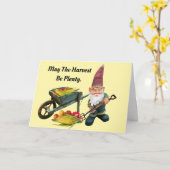 Thanksgiving Gnome Harvest Wenskaart Kaart (Gele Bloem)