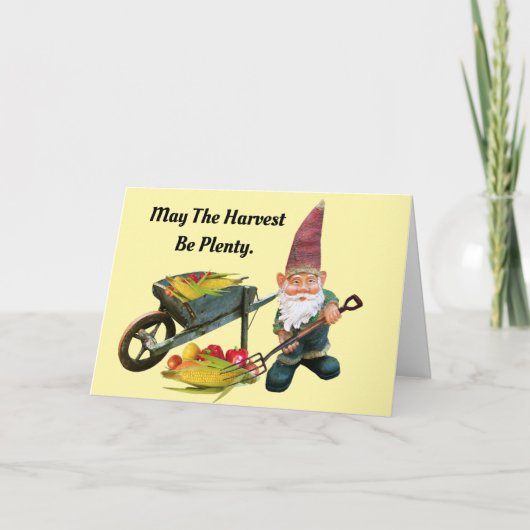 Thanksgiving Gnome Harvest Wenskaart Kaart (Voorkant)