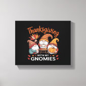 Thanksgiving Gnome Herfst Leopard Turkije Essentia Canvas Afdruk (Voorkant)