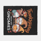 Thanksgiving Gnome Herfst Leopard Turkije Essentia Fleece Deken (Voorkant (Horizontaal))
