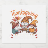 Thanksgiving Gnome Herfst Leopard Turkije Essentia Sparkling Wijnetiket (Enkel label)