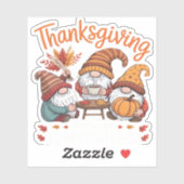 Thanksgiving Gnome Herfst Leopard Turkije Essentia Sticker (Vel)
