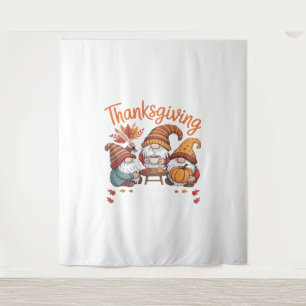 Thanksgiving Gnome Herfst Leopard Turkije Essentia Wandkleed
