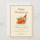 Thanksgiving Gnome Minimalist Party Kaart (Voorkant)