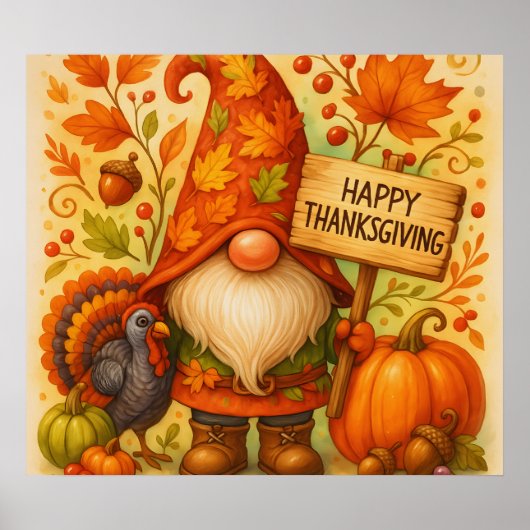 Thanksgiving Gnome Poster (Voorkant)