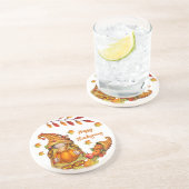 Thanksgiving Gnome Zandsteen Onderzetter (Zijkant)