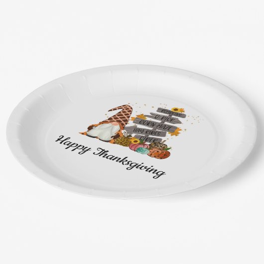 Thanksgiving Gnomen, Herfst, herfst, Pumpkins Part Papieren Bordje (Gekanteld)
