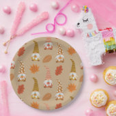 Thanksgiving Gnomen met herfstbladeren Papieren Bordje (Feest)